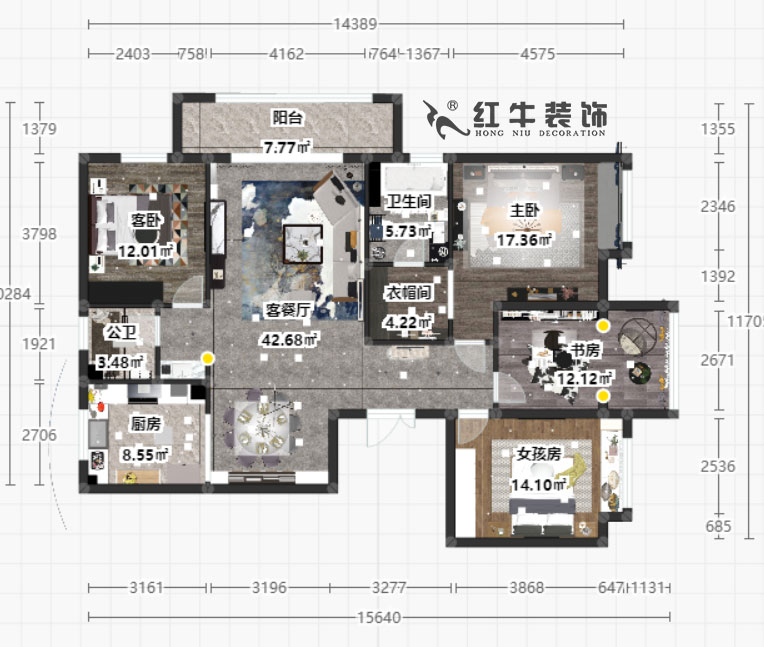 顧娟_新(xīn)亭蘭苑1-604-148㎡-現代風格_4室2廳2衛（老房裝(zhuāng)修）_定制家￥165000_全包21萬00彩平圖