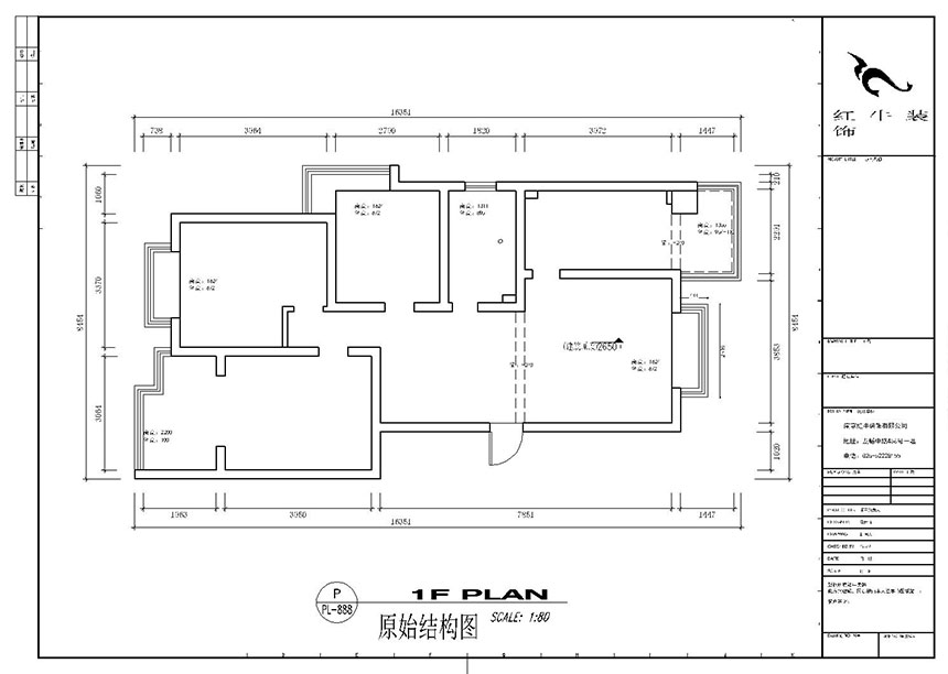 顧娟_東城水岸2-106-115㎡-現代風格_3室2廳1衛（舊房裝(zhuāng)修）_定制家￥154340_全包17萬00_01原始結構圖