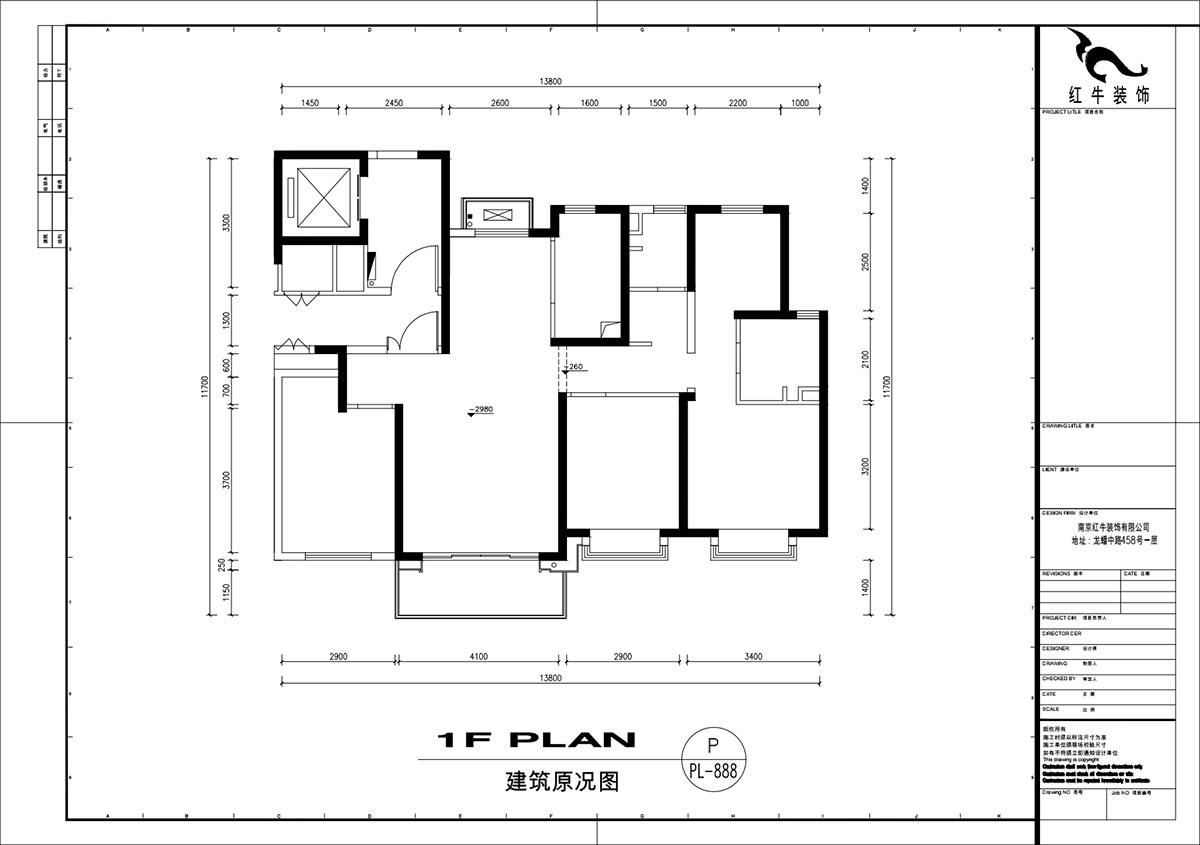 劉萍萍｜長(cháng)江華府1-1502-142㎡-極簡輕奢風格｜4室2廳2衛｜新(xīn)房裝(zhuāng)修｜定制家｜全包22萬｜00_01建築原況圖