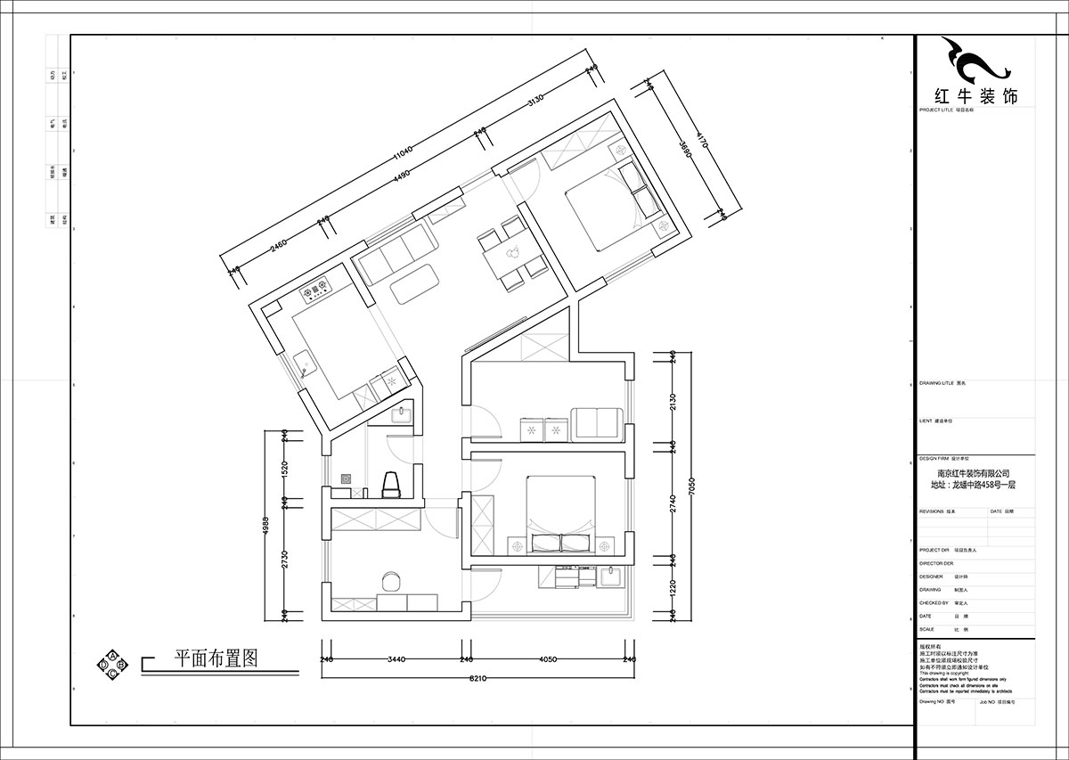 張智猿｜長(cháng)營村145号1-306-100㎡-現代簡約風格｜4室1廳1衛｜老房裝(zhuāng)修｜定制家｜全包15萬｜00_02平面布置圖