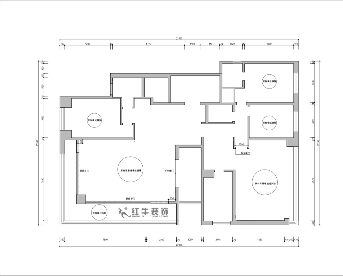 【實景案例】朱明琪｜天鵝堡花(huā)園-280㎡-現代輕奢風格｜3室2廳2衛｜精(jīng)裝(zhuāng)修改造｜改造家｜全包30萬｜00_01原始結構圖